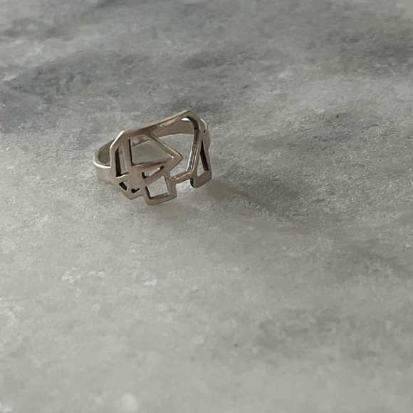 Silver geometric elephant ring size 5.5 or 5 1/2 - Picture 5 of 8